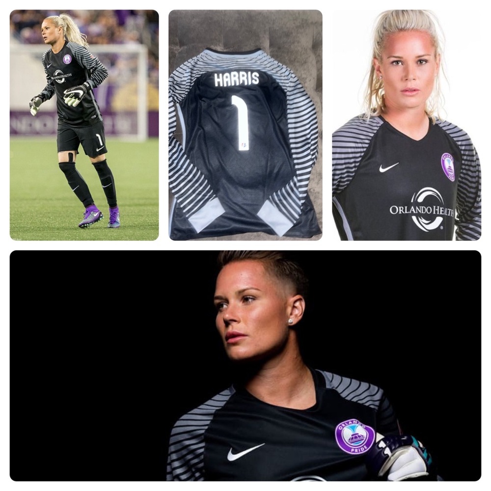 Nike USWNT NWSL Orlando Pride 2016 #1 Ashlyn Harris Soccer GK Jersey Medium